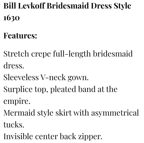 Bill Levkoff Stretch Crepe Bridesmaid Dress - Picture 5 of 5